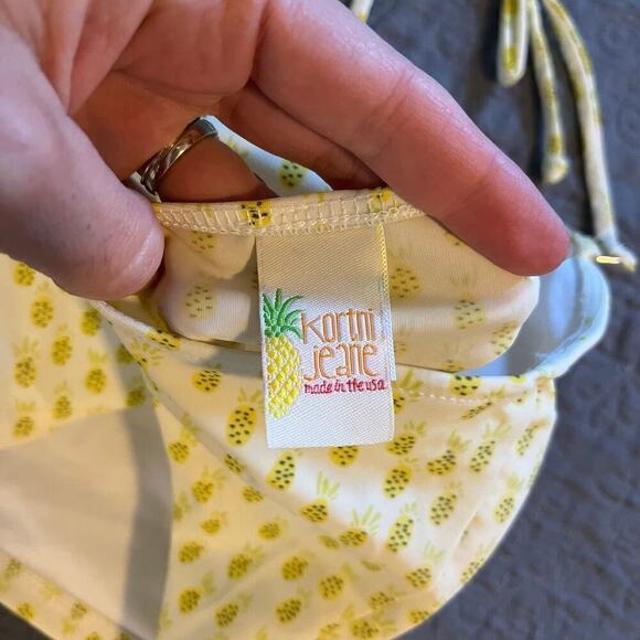 Kortni Jeane yellow pineapple tankini top size small - Picture 4 of 10